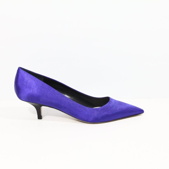 Schutz Sabrina Kitten Heel Pumps sz 10 Women Blue Satin Shoes - Picture 3 of 9